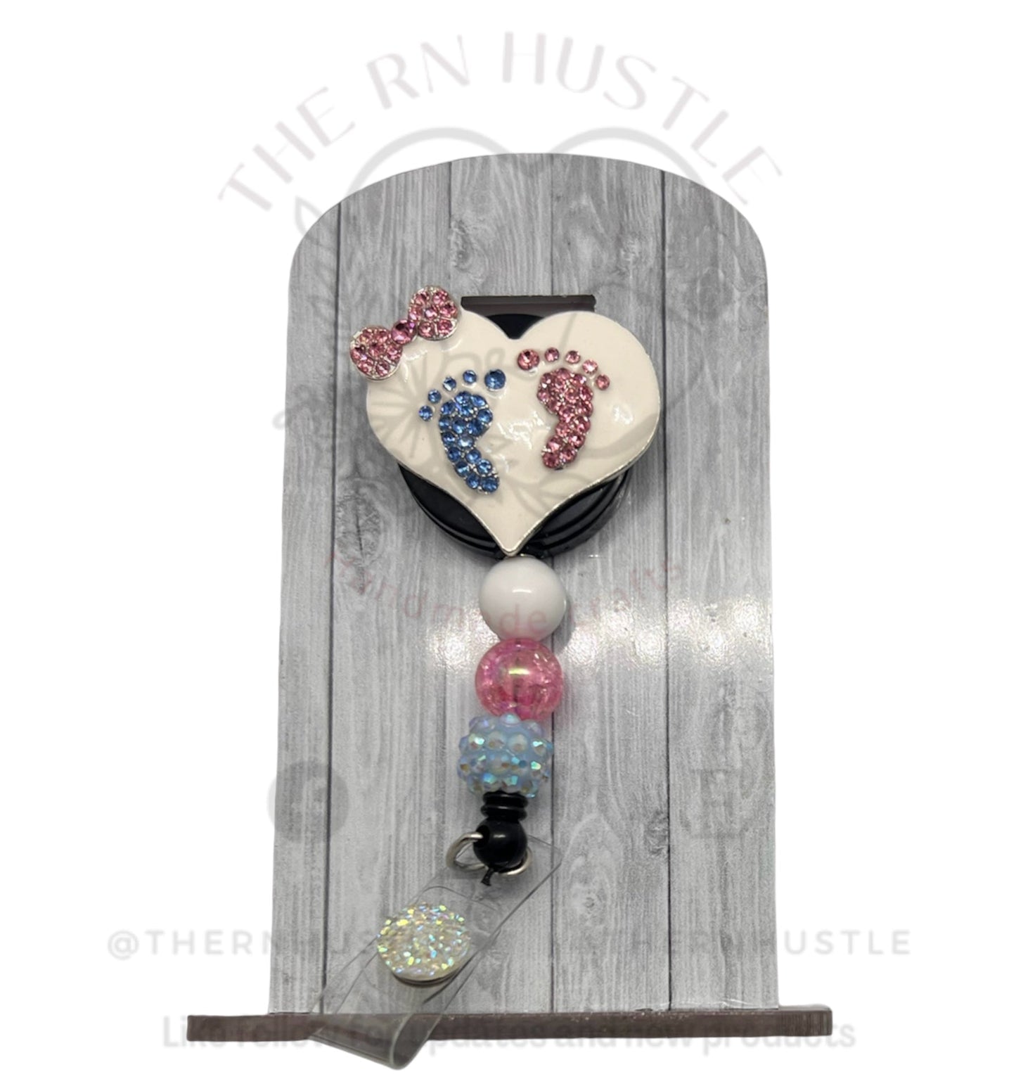 Footprints Beaded Badge Reel