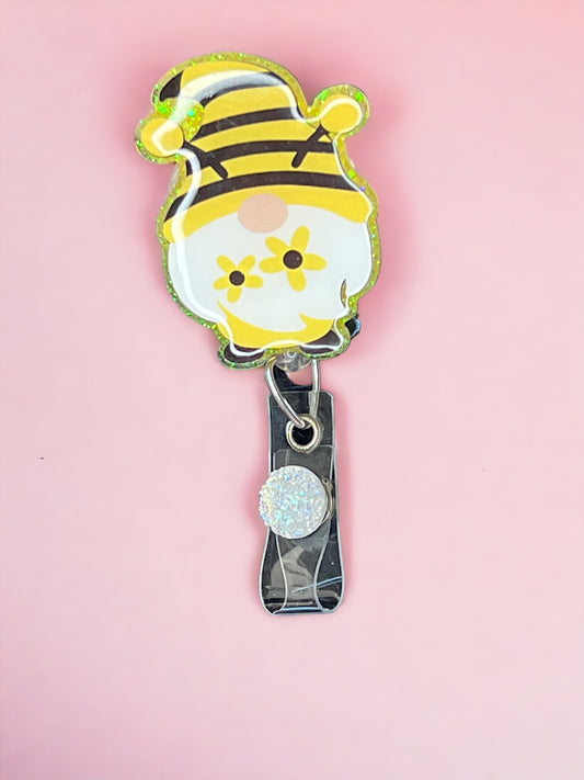 Flower/Bee Gnome Badge Reel