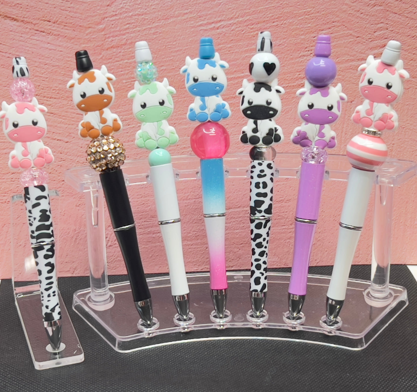 Colorful Cow Beaded Pens